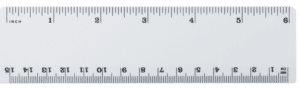 ruler showing first 6 inches